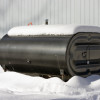 Home heating oil tank outside of home