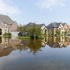 Houses in Houston suburb flooded from Hurricane Harvey 2017