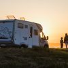 Mother,And,Child,Watching,A,Sunset,Over,The,Sea,,Traveling