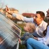 Man,Shows,His,Family,The,Solar,Panels,On,The,Plot