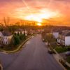 Aerial,Sunset,Panorama,View,Of,Luxury,Upscale,Residential,Neighborhood,Gated