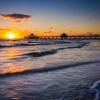 Sunset,Over,The,Fishing,Pier,And,Gulf,Of,Mexico,In